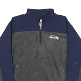 NFL Mens Navy & Grey Seamless Colourblock Jumper Crew Neck Regular XL Seattle