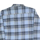 DICKIES Mens Blue White Check Button Jacket XL Cotton Blend Classic Workwear