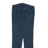 LEVI'S Womens Cotton Blend Blue Slim Skinny Trousers W24 L25 Zip Closure