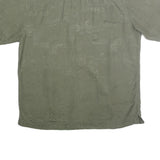 BATICK BAY Mens Green Casual Cotton Shirt L Embossed Floral Short Sleeve