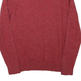 TOMMY HILFIGER Mens Red Cotton Blend Plain Crew Neck Basic Knit Jumper M Stylish