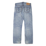 LEVI'S 501 Mens Blue Regular Straight Denim Cotton Blend Light W31 L30 Button