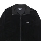 REEBOK Womens Black Jacket UK 16 Cotton Blend Zip Plain Casual Sportswear