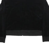 REEBOK Womens Black Jacket UK 16 Cotton Blend Zip Plain Casual Sportswear