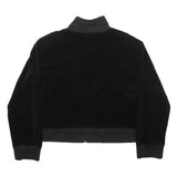 REEBOK Womens Black Jacket UK 16 Cotton Blend Zip Plain Casual Sportswear