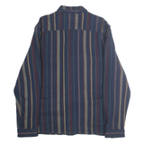 VANS Mens Blue & Maroon Striped Cotton Blend Shirt XL Casual Long Sleeve Button