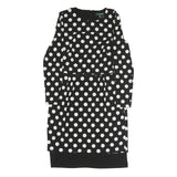 LAUREN RALPH LAUREN Womens Black & White Polka Dot Day Dress Polyester Long