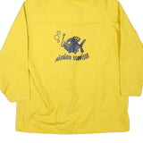 Mens Yellow Button Jacket L Polyester Plain Casual Hooded Raincoat Bright