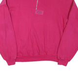 YORK Mens Pink 1/4 Zip L Sweatshirt Cotton Blend Casual Pullover