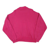 YORK Mens Pink 1/4 Zip L Sweatshirt Cotton Blend Casual Pullover
