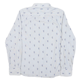 G-STAR Mens Blue Shirt M Cotton Blend Printed Casual Long Sleeve Button