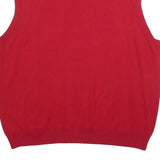 CHAPS Mens Red Jumper V-Neck Basic Knit XL Cotton Sleeveless Classic Style