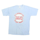 SPORTSWEAR Mens Light Blue Band Graphic T-Shirt XL Short Sleeve Crew Neck Casual