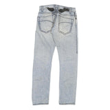 Light Blue Mens Slim Skinny Denim Jeans Cotton Blend W30 L31 Faded Washed Zip