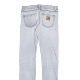 CARHARTT Mens Slim Light Blue Denim Jeans W30 L34 Zip Closure Cotton Blend
