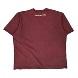 Carhartt Spellout T-Shirt - XL Burgundy Cotton
