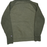 CHAMPION Mens Green Cotton Blend Pullover Hoodie M Logo Sweatshirt