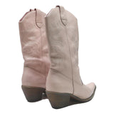 EVERY Womens Cowboy Boots Leather Pink UK 6 Western Style Chunky Heel