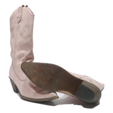 EVERY Womens Cowboy Boots Leather Pink UK 6 Western Style Chunky Heel