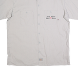 DICKIES Mens Grey & White Work Shirt XL Cotton Blend Button Pocket