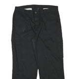 DICKIES Mens Cotton Blend Regular Black Cargo Trousers W36 L29 Workwear Zip