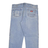 DICKIES Mens Jeans Blue Regular Straight Denim Light W38 L33 Workwear Zip