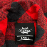 Dickies Checked Flannel Shirt - Large Black Cotton