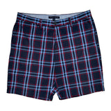 Tommy Hilfiger Checked Chino Shorts - 36W 10L Blue Cotton