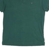 TOMMY HILFIGER Mens Green Polo Shirt L Cotton Short Sleeve Small Logo