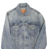 LEVI'S Mens Blue Denim Jacket S Cotton Blend Button Classic Fit Casual