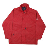 NAUTICA Mens Red Polyester Blend Zip Jacket L Casual Outerwear Plain Design
