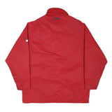 NAUTICA Mens Red Polyester Blend Zip Jacket L Casual Outerwear Plain Design