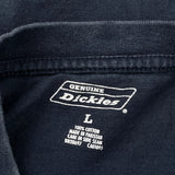Dickies Long Sleeve T-Shirt - Large Blue Cotton