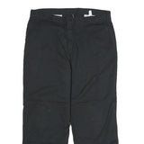 DICKIES Mens Black Cotton Regular Straight Trousers W36 L33 Workwear Casual