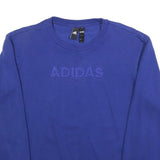 ADIDAS Mens Blue Sweatshirt Crew Neck S Cotton Blend Pullover Casual