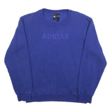ADIDAS Mens Blue Sweatshirt Crew Neck S Cotton Blend Pullover Casual