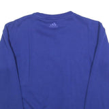 ADIDAS Mens Blue Sweatshirt Crew Neck S Cotton Blend Pullover Casual