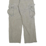 Womens Relaxed Cargo Cotton Blend Grey Trousers W26 L28 Casual Utility Zip