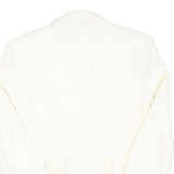 JULIAN KEEN Womens White Cream Button Jacket M Cotton Blend Tailored