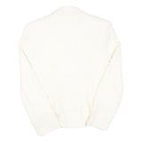 JULIAN KEEN Womens White Cream Button Jacket M Cotton Blend Tailored