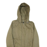 PINKO Womens Beige Cotton Blend Hooded Jacket M Zip Casual Outerwear