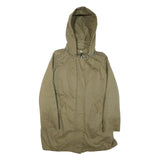 PINKO Womens Beige Cotton Blend Hooded Jacket M Zip Casual Outerwear