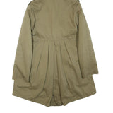 PINKO Womens Beige Cotton Blend Hooded Jacket M Zip Casual Outerwear