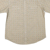 WRANGLER Mens Beige Pattern Shirt L Cotton Blend Short Sleeve Casual Button