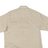 WRANGLER Mens Beige Pattern Shirt L Cotton Blend Short Sleeve Casual Button