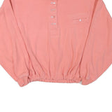 TOGETHER Womens Pink Pullover Sweatshirt M Button Neck Relaxed Fit Casual Style
