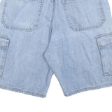 WRANGLER Mens Denim Cargo Shorts Light Blue Size L W33 Casual Cotton Blend