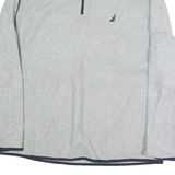 NAUTICA Mens Grey Pullover Plain Crew Neck Basic Knit 2XL Polyester Jumper