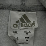 Adidas Hoodie - Large Gray Cotton Blend