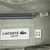Lacoste Slim Fit Short Sleeve Shirt - XL Grey Cotton